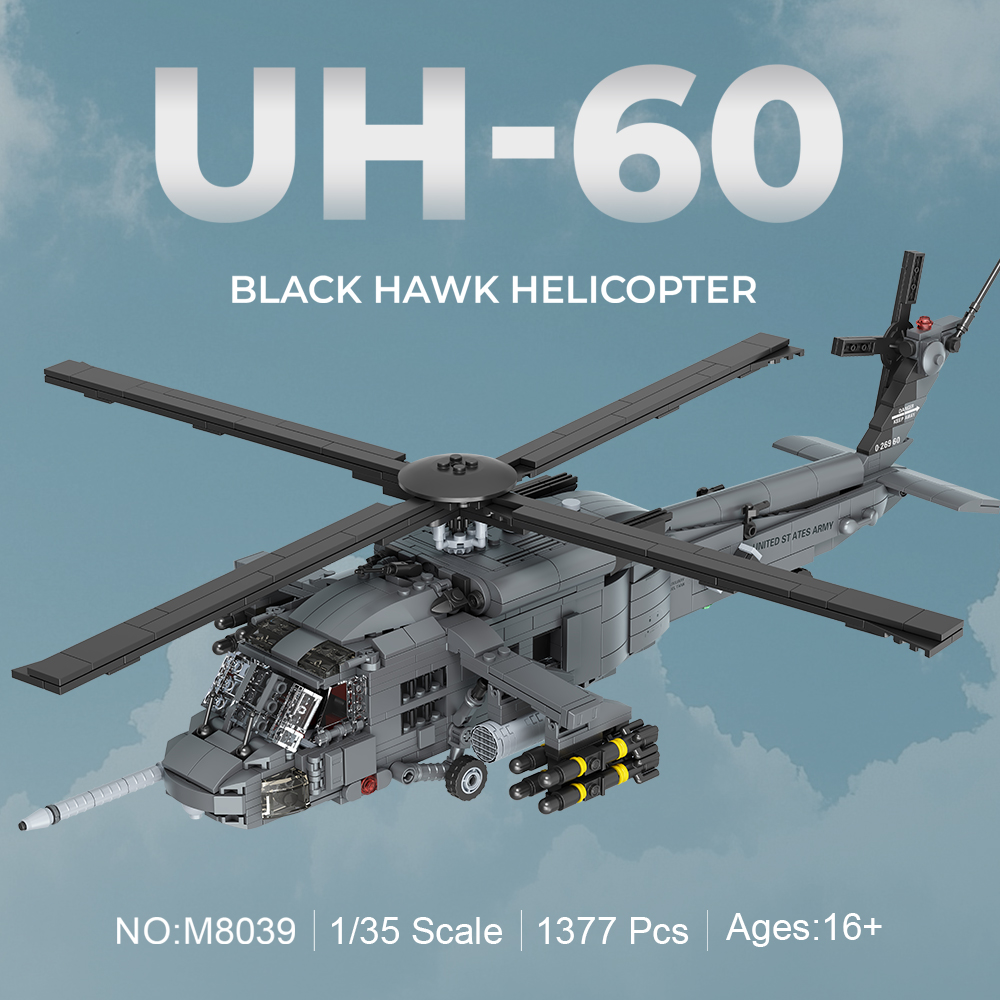 Model Kit Helicopter - MISINI M8039 1:35 UH-60 Black Hawk