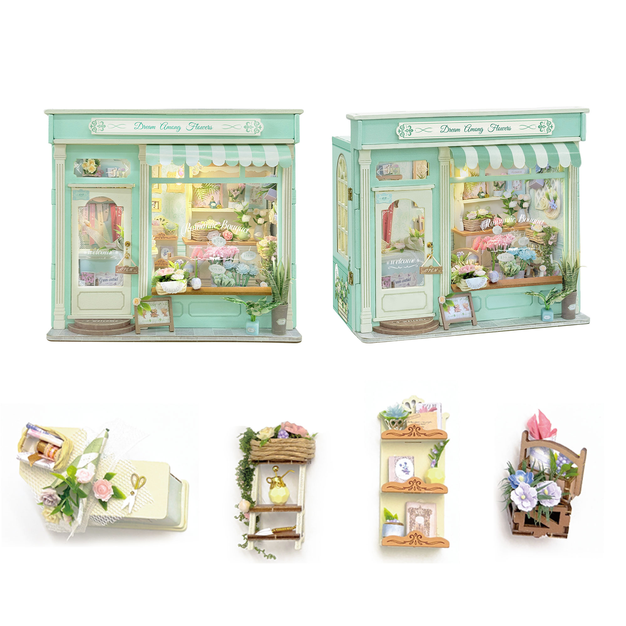 Model Kit Glue - DIY 3D Wooden Flower Store Cottage