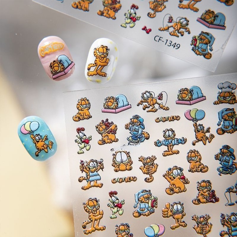 New Garfield Nail Art Stickers - đánh giá và giá Model Kit New