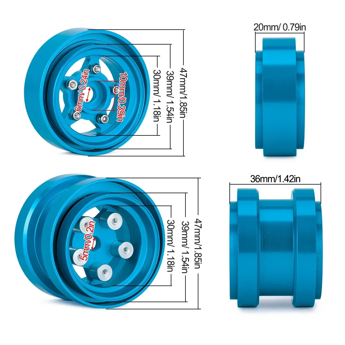 Aluminum Beadlock Wheels for 1 - đánh giá và giá Model Kit Helicopter